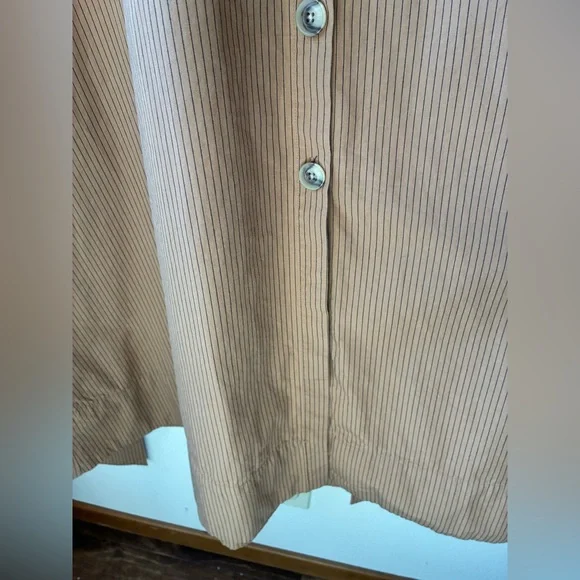 EUC Future Collective Belted Maxi Shirtdress Tan/ Black Striped (Size:L) - Picture 9 of 16